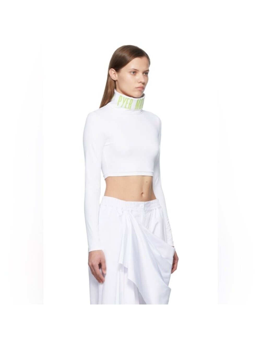 REEBOK X PYER MOSS White Recycled Polyester Turtleneck SMALL